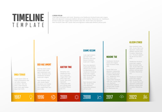 Infographic Timeline Template with corner pages and icons