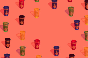 middle east style glasses pattern with the empty space