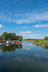 Obraz premium Sailboats in the old harbor of Hooksiel