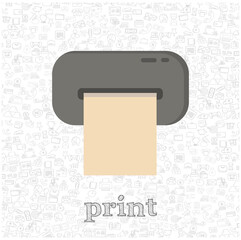 print isolated vector flat illustration. printer design element for illustration