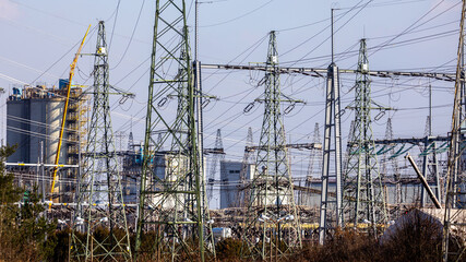 Power switchboard at a coal-fired power plant. Taken on a sunny day