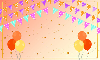 Obraz premium Birthday Garland Decoration Background With Balloons