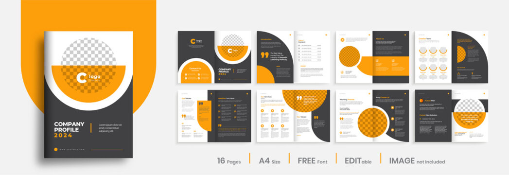 Company profile business brochure template design, modern brochure template layout