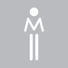 Modern male WC icon. Bathroom Sign. Flat vector illustration