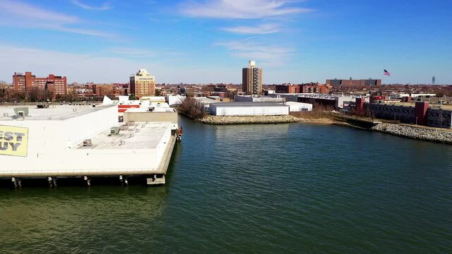 Aerial Slider Shot of the Backside of Ceasar&rsquo;s Bay Shopping Center