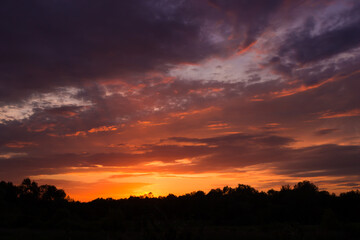 Sunset in the Russian countryside.