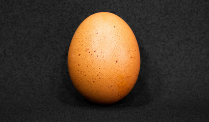 One raw egg. Minimal concept. Flat lay. 