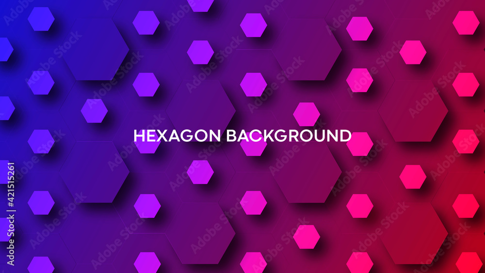 Poster hexagon pattern shape digital futuristic abstract modern texture background template .