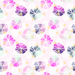 Geometric background with mosaic circles in pastel colors.
