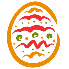 orange egg with colored decor, tradition and faith
