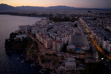 Modern city skyline,Turkey, Europe. Aerial panoramic view of resort.