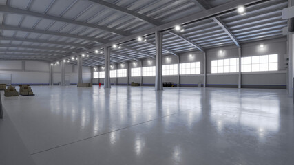 Obraz premium Industrial Warehouse Interior 9