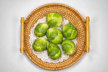 Brussels sprout with white background