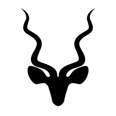 Kudu antelope head icon, vector illustration