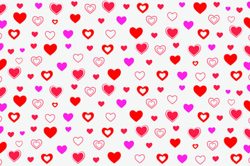 Pink Red Hearts Romantic Background
