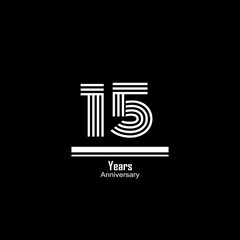 15 Years Anniversary Celebration Vector Template Design Illustration