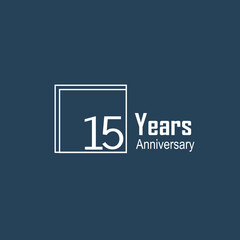 15 Years Anniversary Celebration Blue Color Vector Template Design Illustration
