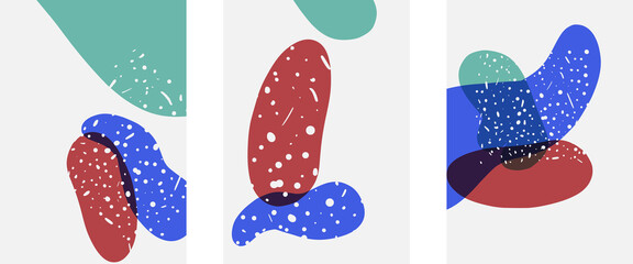 Hand drawn doodle shapes, wall art painting style, vector abstract background templates. A4 poster design or for covers, banners, flyers