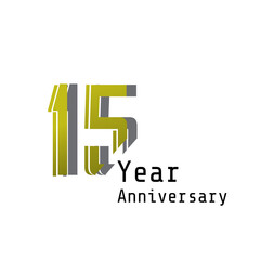 15 Years Anniversary Celebration Gold Color Vector Template Design Illustration