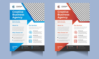 Corporate business flyer design template with modern concept Premium Vector