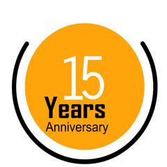 15 Years Anniversary Celebration Color Vector Template Design Illustration