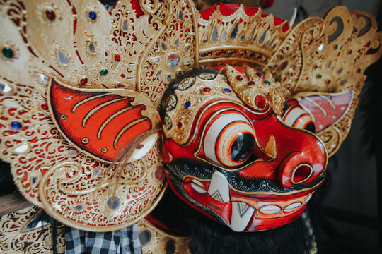 One kind of traditional Balinese mask that is very beautiful and charming Barong Mask, Bali, Indonesia