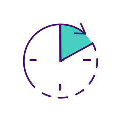 Patience development RGB color icon. Controlling emotions and impulses. Time for decision-making. Personal growth. Waiting for long period. Facing with problems. Isolated vector illustration