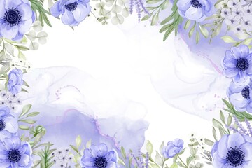 Fototapeta na wymiar Beautiful floral background with elegant purple anemone flower