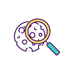 Osteoporosis prevention RGB color icon. Holey, porous bones. Disease progress. Low density. Strengthening and protection. Bone fractures, breakdown risk reduction. Isolated vector illustration