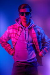 Fototapeta premium trendy guy in hoodie