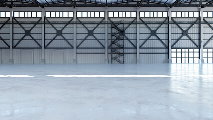 Fototapeta premium Industrial Hangar Hall Interior 3