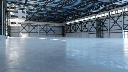 Industrial Hangar Hall Interior 3