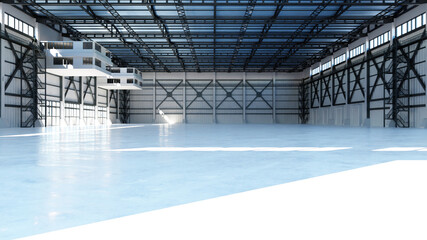 Industrial Hangar Hall Interior 3