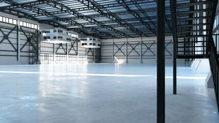 Industrial Hangar Hall Interior 3