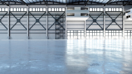 Industrial Hangar Hall Interior 3