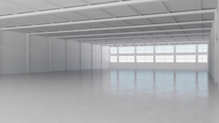 Industrial Hangar Hall Interior 4