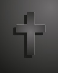 Easter. The symbol of the cross - the resurrection of Jesus Christ in dark colors