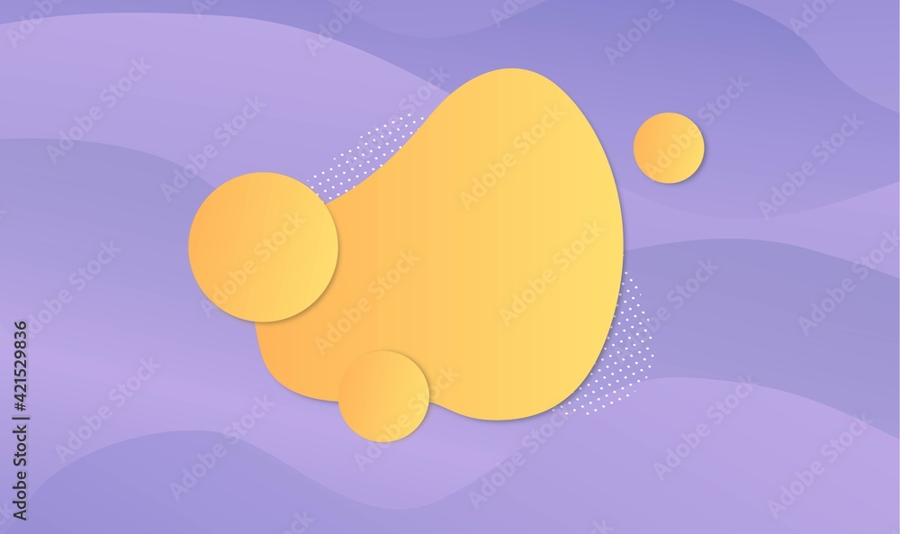 Poster Gradient liquid abstract background with circles on wave patterns. Vector illustration