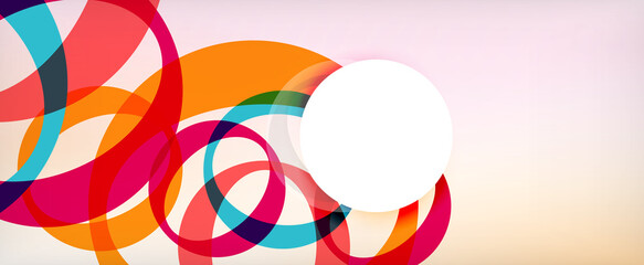 Obraz premium Ring geometric shapes, o letter repetition wallpaper. Abstract background for business or technology presentations, internet posters or web brochure covers