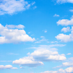 Blue sky with white heap clouds