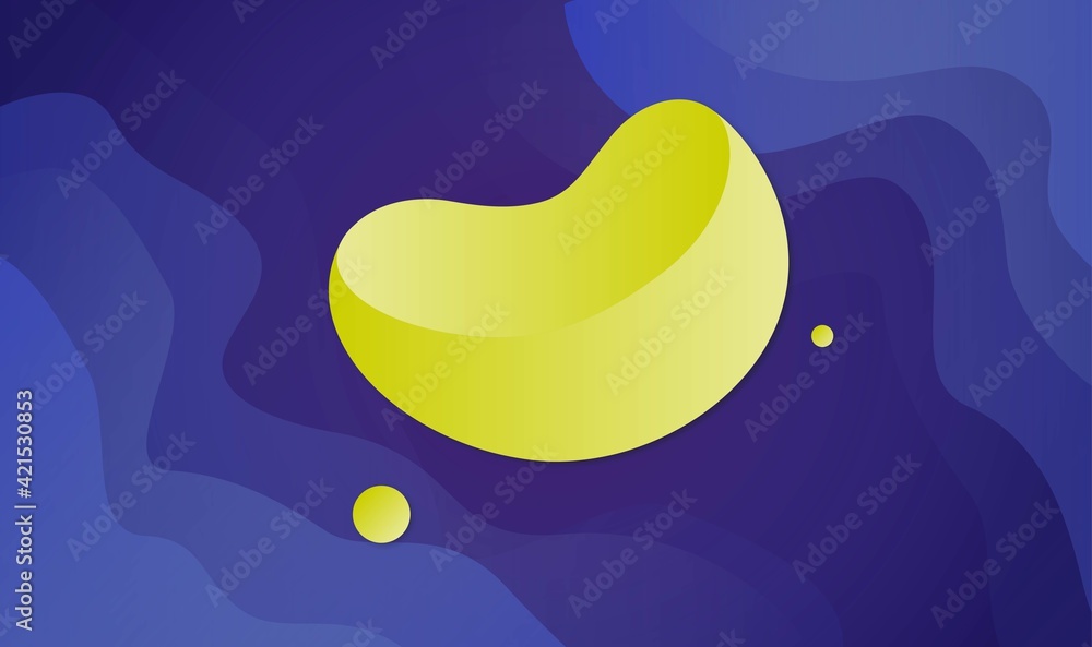 Aufkleber fluid abstract background with blue gradient waves and 3d semicircle. vector illustration