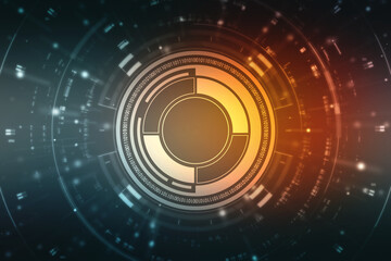 2d illustration Abstract futuristic electronic circuit technology background