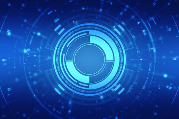 2d illustration Abstract futuristic electronic circuit technology background