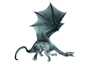 3D Rendering Fairy Tale Dragon on White