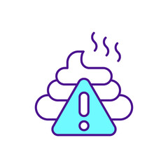 Fototapeta premium Fighting fake news RGB color icon. Fabricated content. False facts and misinformation identifying. Harmful intent. Propaganda, bias and rumors. Made-up sources. Isolated vector illustration
