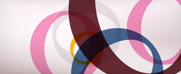 Obraz premium Ring geometric shapes, o letter repetition wallpaper. Abstract background for business or technology presentations, internet posters or web brochure covers