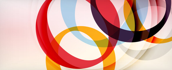 Obraz premium Ring geometric shapes, o letter repetition wallpaper. Abstract background for business or technology presentations, internet posters or web brochure covers