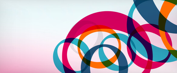 Obraz premium Ring geometric shapes, o letter repetition wallpaper. Abstract background for business or technology presentations, internet posters or web brochure covers