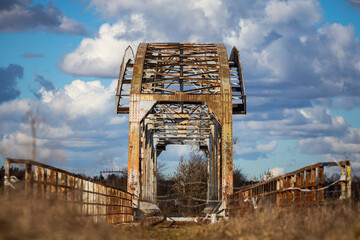 A closed railway bridge in Skwierzyna. Picture taken in the early afternoon, sunny weather