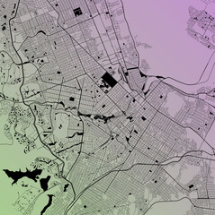 Chihuahua, Mexico (MEX) - Urban vector city map with parks, rail and roads, highways, minimalist town plan design poster, city center, downtown, transit network, street blueprint